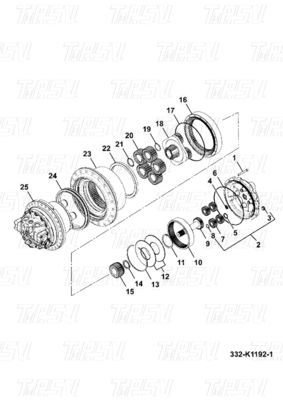 JS200 Thép Excavator Final Drive Travel Drive Motor Catalog 332/K1192