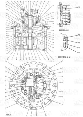 Màu đen LC15V00026F1 SK350-8 Máy khoan cuối cùng Catalog phụ tùng cho hiệu suất