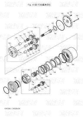 Thép hạng nặng K9007404 170402-00028 DX225 Excavator Travel Drive Catalog Excavator Travel Motor