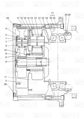 Planetary 401-00005A DX420 Excavator Travel Drive Catalog với động cơ lắc thủy lực