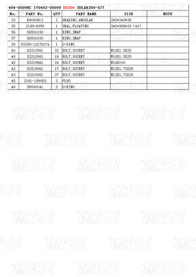 404-00098C 170402-00009 Hành trình lái xe sử dụng cho DOOSAN CATALOG DX300 SOLAR300-5/7