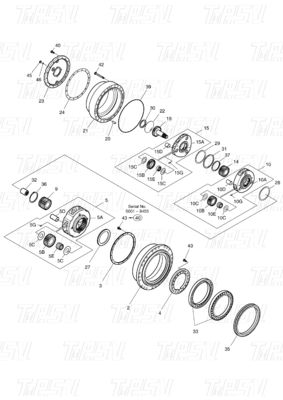 404-00098C 170402-00009 Hành trình lái xe sử dụng cho DOOSAN CATALOG DX300 SOLAR300-5/7