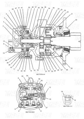 Danh mục tùy chỉnh màu sắc Excavator Swing Drives Reducer 312-6319 E308D