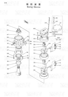 Màu sắc tùy chỉnh Đơn vị truyền động xoay cho máy đào Bolt trên danh mục lắp đặt 9097683 EX60-1