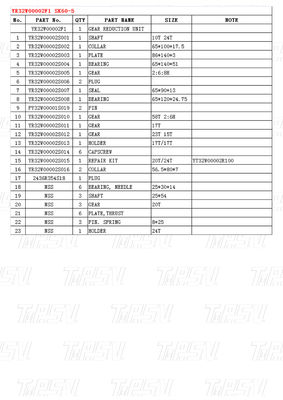 YR32W00002F1 Bolt On Excavator Swing Drive Máy giảm hành tinh cho khai thác mỏ và năng lượng SK60-5 Catalog
