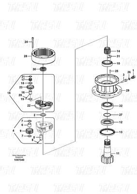 EC140B Máy cắt giảm lắc hành tinh cho Volvo Catalog VOE14507900