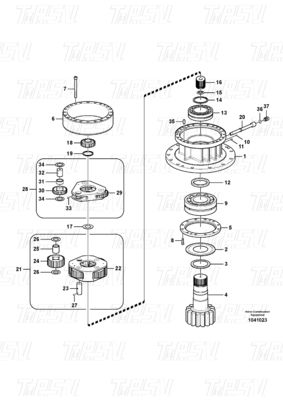 Thép Swing Planetary Gear Reducer Catalog For Machinery Repair Shops VOE14566202 EC240B