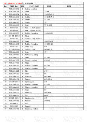 Thép Swing Planetary Gear Reducer Catalog For Machinery Repair Shops VOE14566202 EC240B