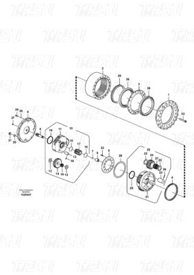 VOE14575732 Thép máy đào Gearbox du lịch cho Volvo Catalog EC240B