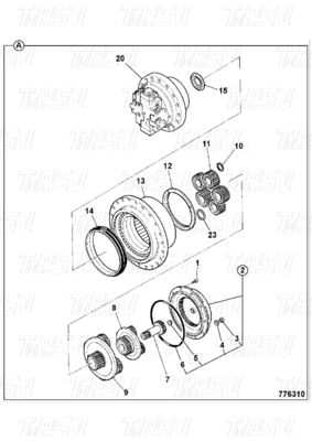 Máy đào cuối cùng Drive hộp số danh mục cho động cơ lái xe thủy lực JS220 20/925318