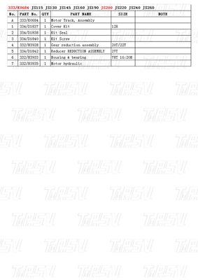 333/K0684 Thép máy đào hộp số di chuyển di chuyển với động cơ di chuyển thủy lực JS200 Catalog
