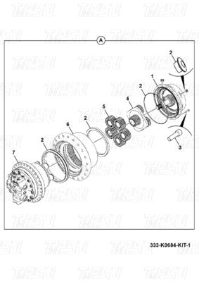 333/K0684 Thép máy đào hộp số di chuyển di chuyển với động cơ di chuyển thủy lực JS200 Catalog