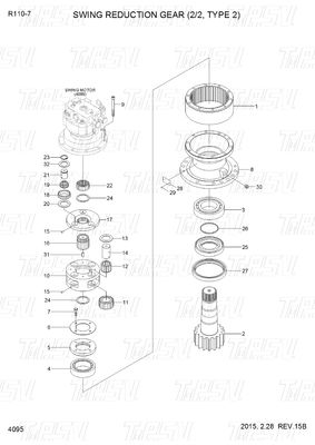 Máy đào màu tùy chỉnh Động cơ ổ cuối R110-7 39N4-12100 Catalogue