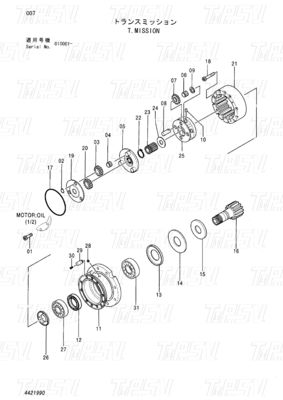 Bolt trên Excavator Swing Drives Catalog EX55UR-3 ZX55UR ZX55UR-HHE 4421990