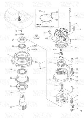 Danh mục ổ đĩa hộp số xoay máy xúc hành tinh Bolt On Steel 9196343 ZX120