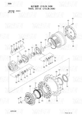 9250188 9269199 Màu sắc tùy chỉnh ZX200-3 Excavator Travel Final Drive Catalog Motor Drive