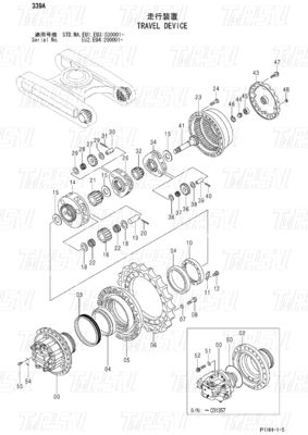 Máy đào Đen ZX330 ZX350 ZX360 ZX370 Động cơ đi du lịch Động cơ thủy lực 9190221 9190222 9212584 9232360
