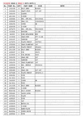 9118328 EX60-3 Máy đào Swing Drive Catalog Motor Parts with Planetary Gear Reducer