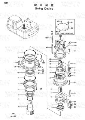9111265 Công suất nặng EX120-2 Excavator Swing Drive Catalog System Động cơ thủy lực