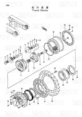 Thép Planetary Reducer EX120-2 Excavator Travel Motor Catalog 9091652 9116399 9116400 9116401