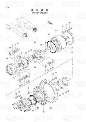 EX220-2 Máy cắt giảm hành tinh Máy đào Động cơ du lịch Sổ 9091682 9116394 9116395