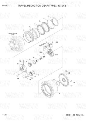 Khả năng tùy biến XKAY-01867 R110-7 Excavator Travel Drive