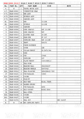Bolt trên XKAH-00901 R110M-7 Excavator Travel Drive Catalog Motor để lắp đặt nhanh chóng và thuận tiện