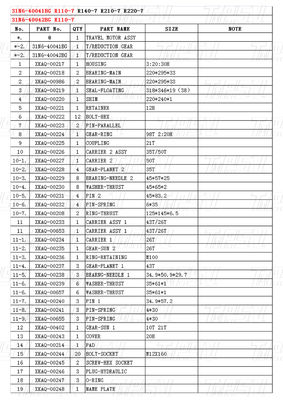 Bolt trên 31N6-40041BG 31N6-40042BG R110M-7 Excavator Travel Drive Catalog với máy giảm độ hành tinh