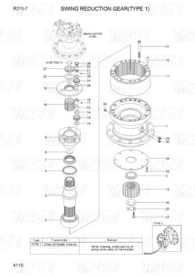 31N6-10181 R215-7 Động cơ lắc thợ khoan Danh mục cho máy năng lượng và máy khai thác
