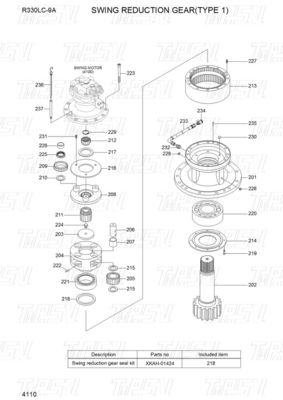 Đen Planetary Reducer Excavator Swing Reducer Excavator Travel Motor