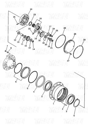 20N-60-41205 20N-60-31200 Bolt trên PC15-1 Excavator Final Drive với Reducer Hành tinh