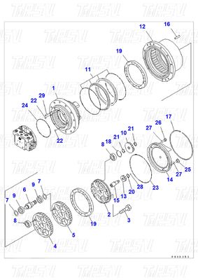 Động cơ lắc máy đào thủy lực Động cơ lái xe du lịch Động cơ
