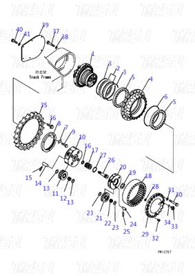 Màu tùy chỉnh 708-8H-00320 PC360-7 Excavator Travel Drive Catalog Motor màu đen cho hiệu suất
