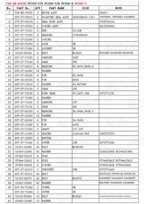 Màu tùy chỉnh 708-8H-00320 PC360-7 Excavator Travel Drive Catalog Motor màu đen cho hiệu suất