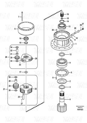 Ngành khai thác năng lượng VOE14569767 VOE14724044 EC290B Scaver Swing Drive Catalogue for Compatible Brands and Models