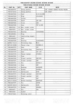 Ngành khai thác năng lượng VOE14569767 VOE14724044 EC290B Scaver Swing Drive Catalogue for Compatible Brands and Models