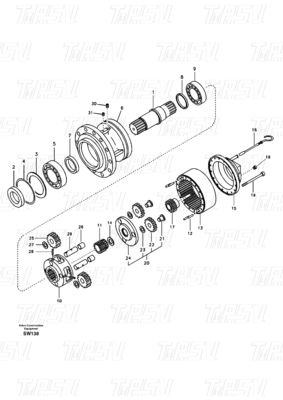 Bao bì hộp gỗ VOE14619955 VOE14630401 EC360B Swing Drive Catalog với màu đen