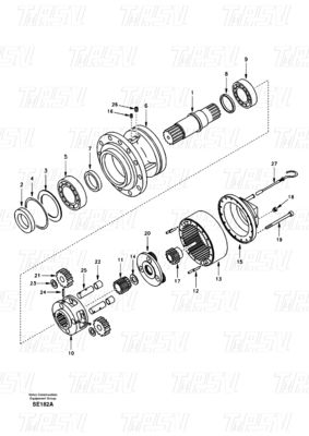 SA8230-27000 EC360 Máy đào Swing Drive Catalog Màu đen