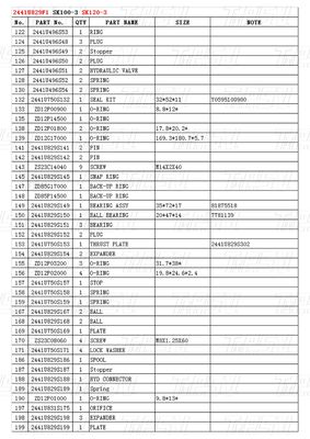 Bolt-on 2441U829F1 SK120-3 Excavator Travel Drive Catalog Motor tương thích với các thương hiệu và mô hình excavator khác nhau