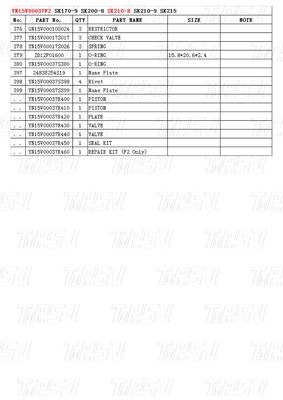 Sở sửa chữa máy móc YN15V00037F2 SK210-8Xổ đào Du lịch Drvie Catalog Đồ đạc trong vận chuyển Bao bì hộp gỗ