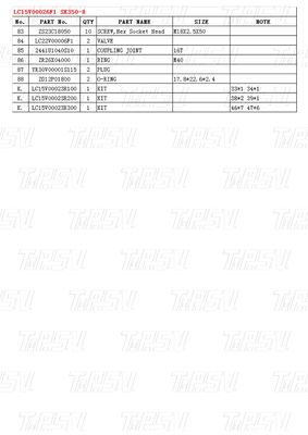 Màu đen LC15V00026F1 SK350-8 Máy khoan cuối cùng Catalog phụ tùng cho hiệu suất