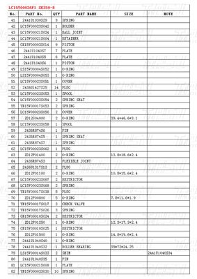 Màu đen LC15V00026F1 SK350-8 Máy khoan cuối cùng Catalog phụ tùng cho hiệu suất
