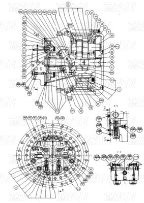 Hộp gỗ 11C0264 CLG225C Excavator Swing Drive Catalog Gear Box Gói vận chuyển khác nhau tùy thuộc vào mô hình