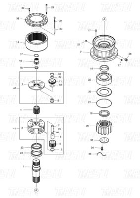 K1002518B K1002518 K1002518A 130401-00021 DX300 Excavator Swing Drive Catalog với các mô hình Excavator khác nhau Capacities