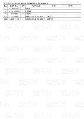 K1003134 DX300 Excavator Travel Drive Catalog Bolt On Steel Assemblies with Planetary Reducers Các bộ phận thép có bộ giảm độ hành tinh