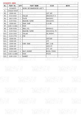 K1045875 DH80 Excavator Swing Drives Catalog Màu sắc tùy chỉnh