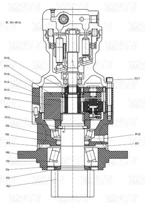 K1045875 DH80 Excavator Swing Drives Catalog Màu sắc tùy chỉnh
