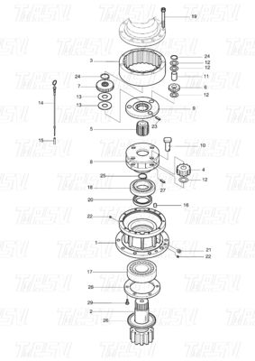 404-00062 DH150-7 Excavator Swing Drive Catalog Motors cho nhiều thương hiệu và mô hình