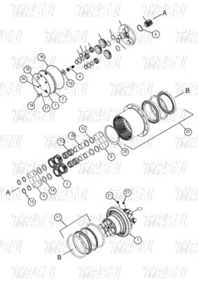 Tùy thuộc vào thép Planetary Reducer Excavator Travel Motor Excavator Swing Reducer
