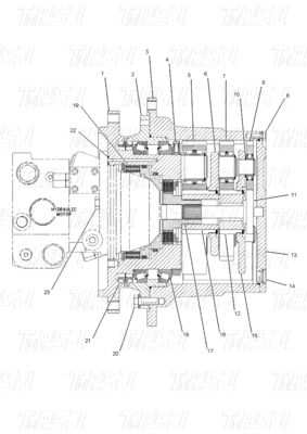 Thép hạng nặng 162-1379 E312B Máy đào Động cơ Di chuyển